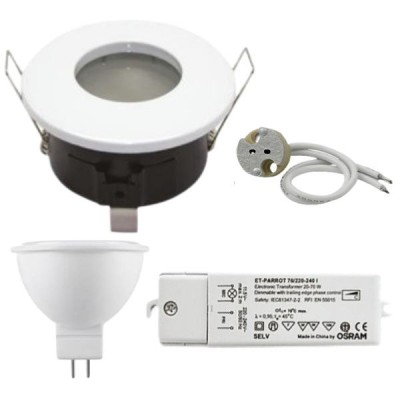 KIT SPOT IP65 BLANC LED 4000°K GU10 7,5W 600LM
