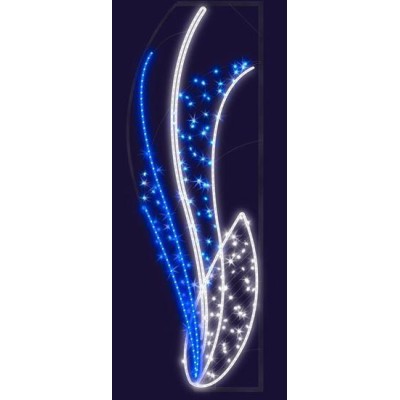 Décor C 'Lutéa MM H: 2m L: 0,70m LED Bl/Ve sans cable d alim