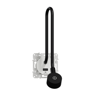 ODACE BLANC LISEUSE LED 2W 100LM + PRISE USB-A 2,1A