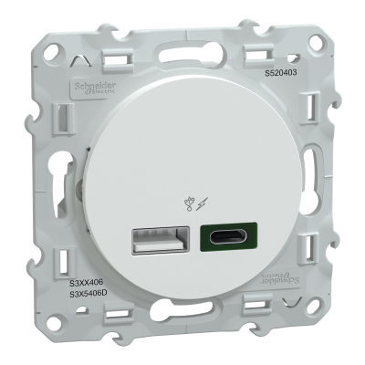 ODACE BLANC CHARGEUR USB TYPE A 7,5W + C 45W