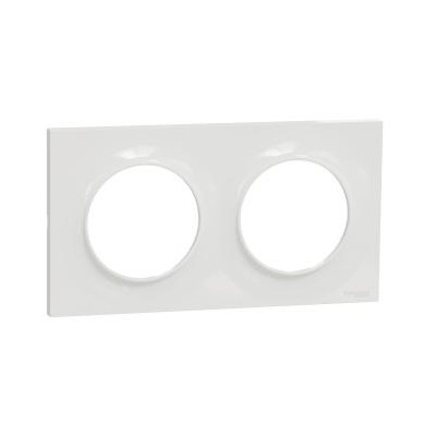 ODACE STYL PLAQUE BLANC 2 POSTES ENTRAXE 71MM