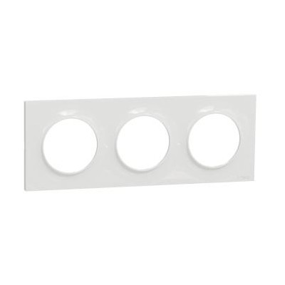 ODACE STYL PLAQUE BLANC 3 POSTES ENTRAXE 71MM