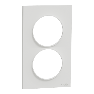 ODACE STYL PLAQUE BLANC 2 POSTES ENTRAXE 57MM VERTICAL