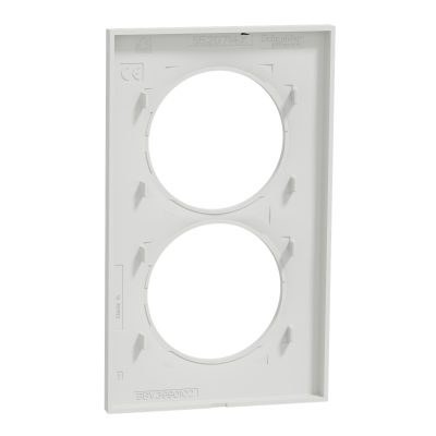 ODACE STYL PLAQUE BLANC 2 POSTES ENTRAXE 57MM VERTICAL