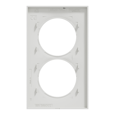 ODACE STYL PLAQUE BLANC 2 POSTES ENTRAXE 57MM VERTICAL
