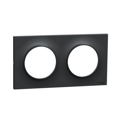 ODACE STYL PLAQUE ANTHRACITE 2 POSTES ENTRAXE 71MM