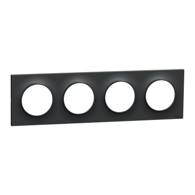 ODACE STYL PLAQUE ANTHRACITE 4 POSTES ENTRAXE 71MM