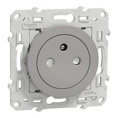 ODACE ALU PC 10/16A 2P+T AFFLEURANTE