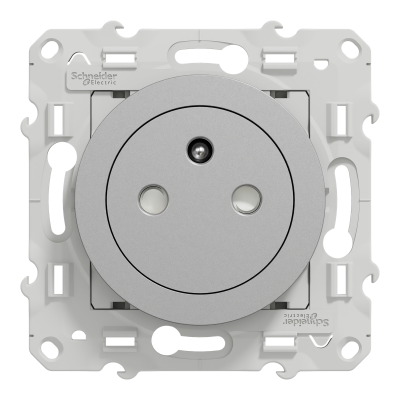ODACE ALU PC 10/16A 2P+T AFFLEURANTE