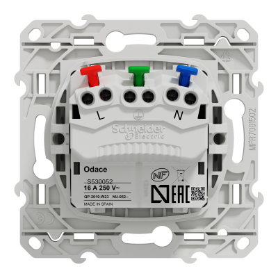 ODACE ALU PC 10/16A 2P+T AFFLEURANTE