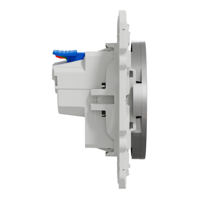 ODACE ALU PC 10/16A 2P+T AFFLEURANTE