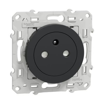 ODACE ANTHRACITE PC 10/16A 2P+T AFFLEURANTE