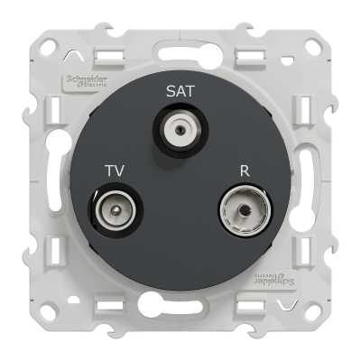 ODACE ANTHRACITE PRISE TV /FM/SAT 3 SORTIES PASSAGE DE COURANT