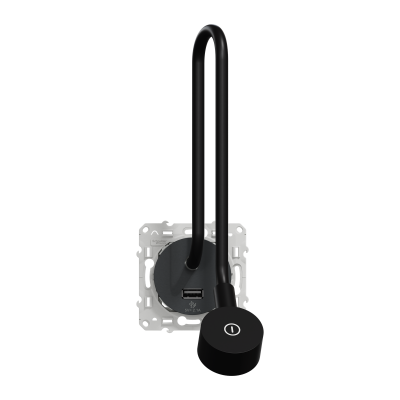 ODACE ANTHRACITE LISEUSE LED 2W 100LM + PRISE USB-A 2,1A