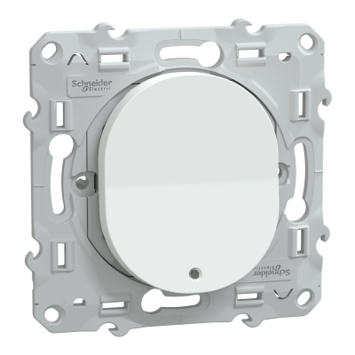 OVALIS BLANC POUSSOIR A FERMETURE 10A LED BLEU 250V