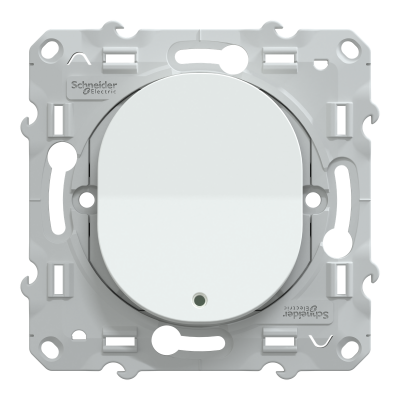 OVALIS BLANC POUSSOIR A FERMETURE 10A LED BLEU 250V