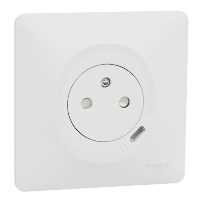 OVALIS BLANC PC 10/16 2P+T AFFLEURANTE + USB C 10,5W