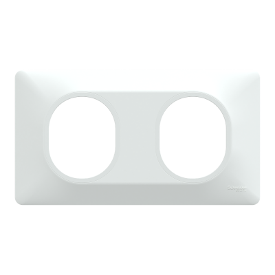 OVALIS BLANC PLAQUE  2 POSTES HORIZONTAL ENTRAXE 71MM