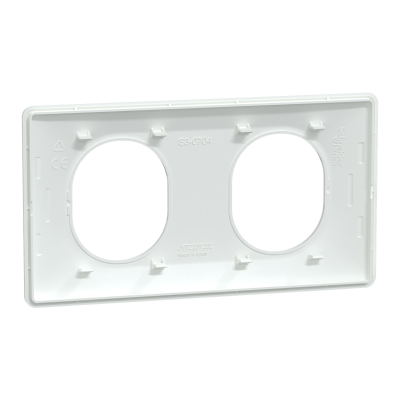 OVALIS BLANC PLAQUE  2 POSTES HORIZONTAL ENTRAXE 71MM
