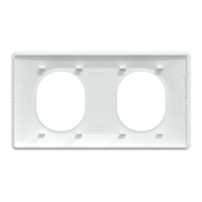 OVALIS BLANC PLAQUE  2 POSTES HORIZONTAL ENTRAXE 71MM