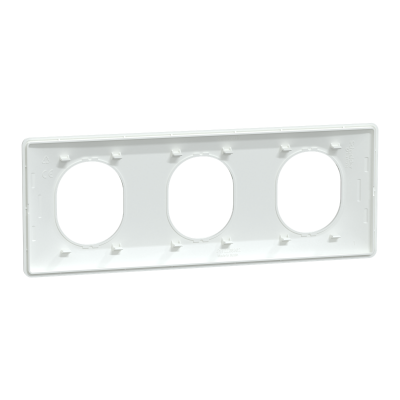 OVALIS BLANC PLAQUE  3 POSTES HORIZONTAL ENTRAXE 71MM