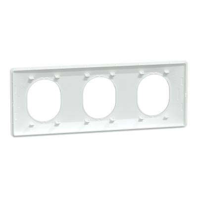 OVALIS BLANC PLAQUE  3 POSTES HORIZONTAL ENTRAXE 71MM