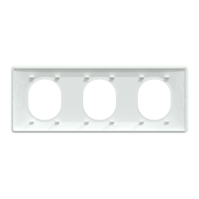 OVALIS BLANC PLAQUE  3 POSTES HORIZONTAL ENTRAXE 71MM