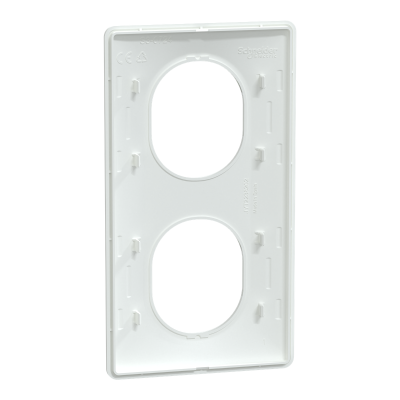 OVALIS BLANC PLAQUE  2 POSTES VERTICAL ENTRAXE 71MM
