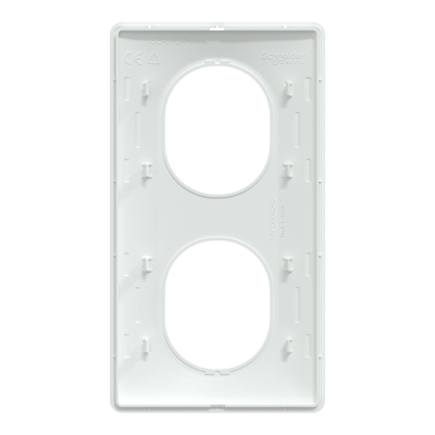 OVALIS BLANC PLAQUE  2 POSTES VERTICAL ENTRAXE 71MM