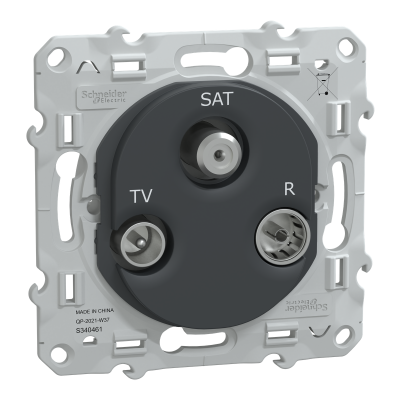 OVALIS ANTHRACITE PRISE TV/FM/SAT 3 SORTIES