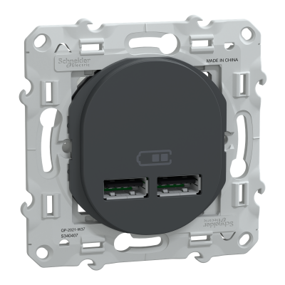 OVALIS ANTHRACITE CHARGEUR USB DOUBLE A+A 10,5W