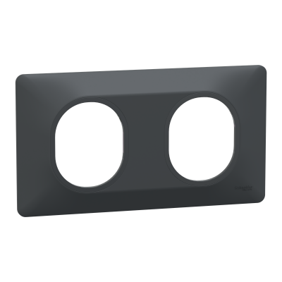 OVALIS ANTHRACITE PLAQUE  2 POSTES HORIZONTAL ENTRAXE 71MM