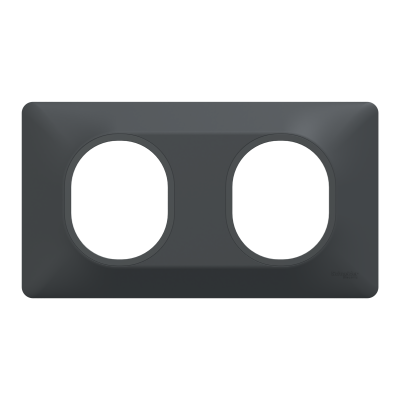 OVALIS ANTHRACITE PLAQUE  2 POSTES HORIZONTAL ENTRAXE 71MM