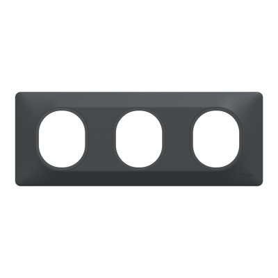 OVALIS ANTHRACITE PLAQUE  3 POSTES HORIZONTAL ENTRAXE 71MM