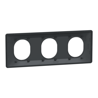 OVALIS ANTHRACITE PLAQUE  3 POSTES HORIZONTAL ENTRAXE 71MM