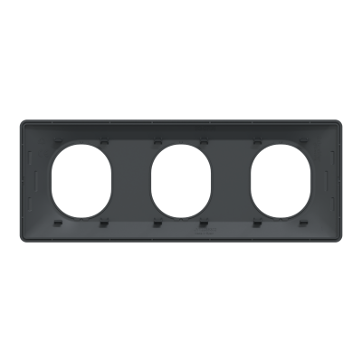 OVALIS ANTHRACITE PLAQUE  3 POSTES HORIZONTAL ENTRAXE 71MM