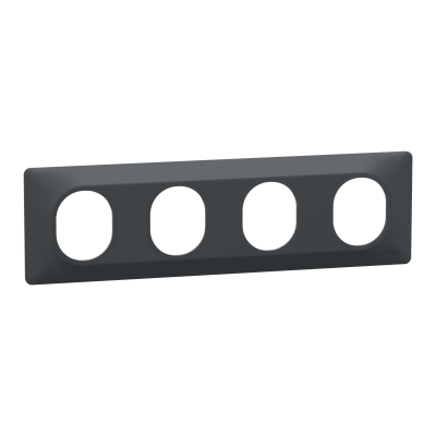 OVALIS ANTHRACITE PLAQUE  4 POSTES HORIZONTAL ENTRAXE 71MM