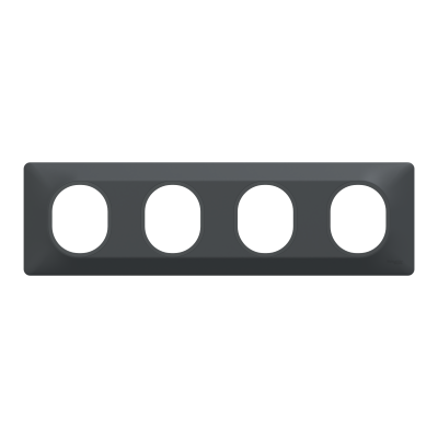 OVALIS ANTHRACITE PLAQUE  4 POSTES HORIZONTAL ENTRAXE 71MM