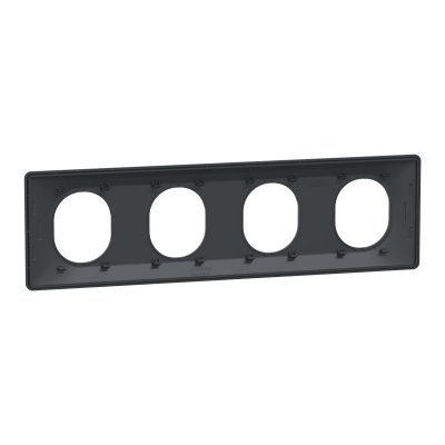 OVALIS ANTHRACITE PLAQUE  4 POSTES HORIZONTAL ENTRAXE 71MM