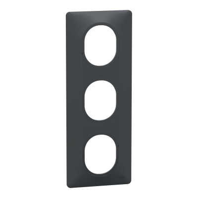 OVALIS ANTHRACITE PLAQUE  3 POSTES VERTICAL ENTRAXE 71MM