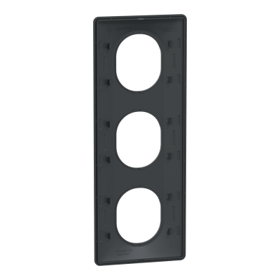 OVALIS ANTHRACITE PLAQUE  3 POSTES VERTICAL ENTRAXE 71MM