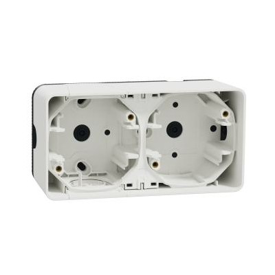 MUREVA BLANC COMPOSABLE SAILLIE BOITIER 2P HORIZONTAL IP55 IK07