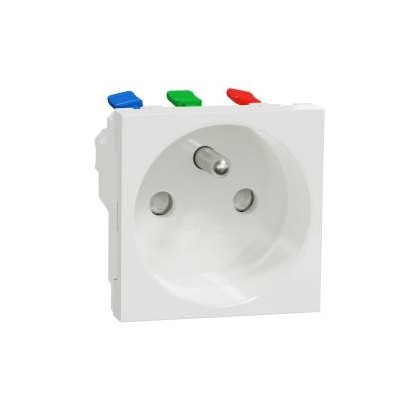 NEW UNICA BLANC PC 2P+T 16A 250V 2M 90°