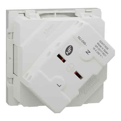NEW UNICA BLANC PC 2P+T 16A 250V 2M 45°