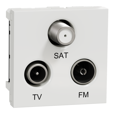 NEW UNICA BLANC PRISE TV/FM/SAT 1 CABLE 2M