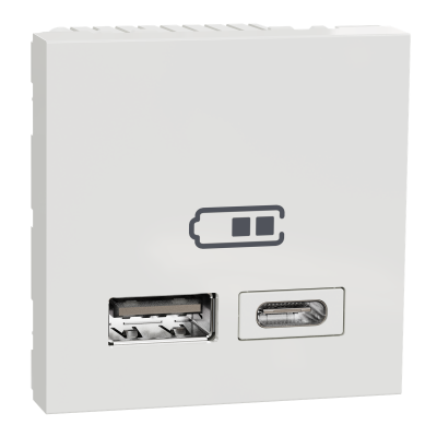 NEW UNICA BLANC CHARGEUR USB TYPE A + TYPE C