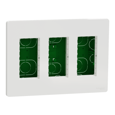 NEW UNICA PRO BLANC BOITE ENCASTREE COMPLETE 3 COLONNES DE 4 MODULES