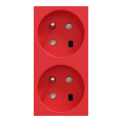 NEW UNICA ROUGE 2x PC 2P+T 16A 250V 2M 45° A DETROMPAGE SPECIAL GOU