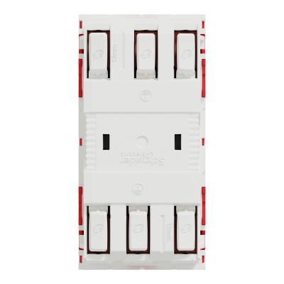 NEW UNICA ROUGE 2x PC 2P+T 16A 250V 2M 45° A DETROMPAGE SPECIAL GOU