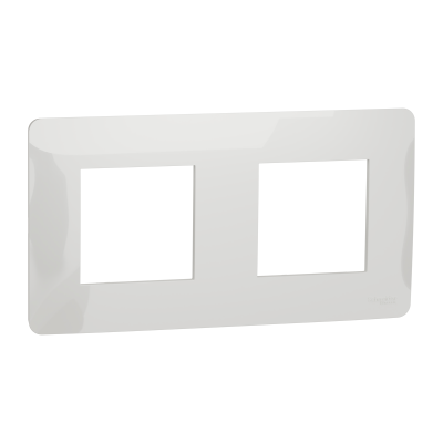 NEW UNICA STUDIO BLANC PLAQUE 2 POSTES (4 modules)